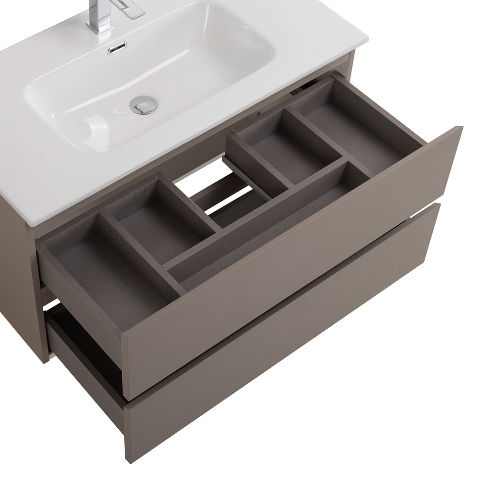 Тумба с раковиной подвесная BelBagno KRAFT-1000-2C-SO-CO Бежевый матовый, раковина белая BB1000ETL