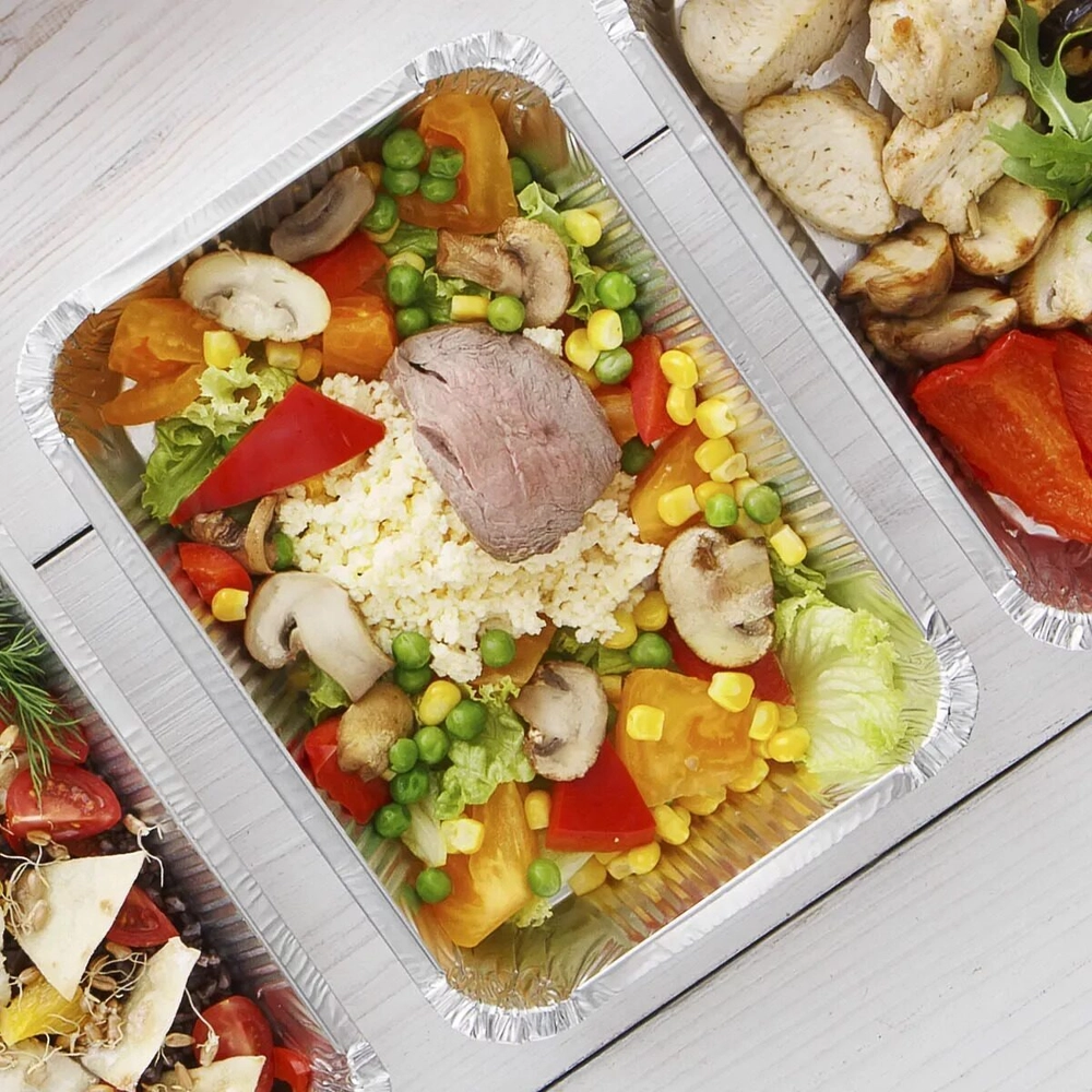 Алюминиевая форма L-край, 218 х 156 х 38 мм, 880 мл (50шт)