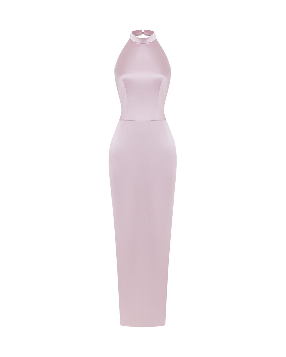 Платье макси из сатина с боковым разрезом