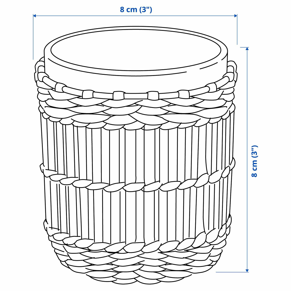 Подсвечник IKEA SLIPPRIG (СЛИППРИГ), Стеклянный с соломенным декором