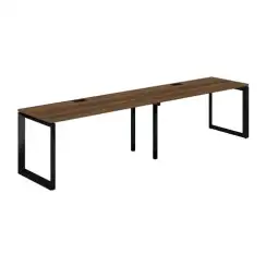 PR.228.DM.O59.BL / Рабочая станция s-b-s 3200х700х750 / профиль: 59х59 черный столешница: дуб модена