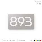 Номер на дверь 893, табличка на дверь для офиса, квартиры, кабинета, аудитории, склада, серая 120х70 мм, Айдентика Технолоджи