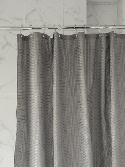 Шторка для ванной DeNASTIA Вафля 180x200 ПЭ с водоот. пропиткой, серый