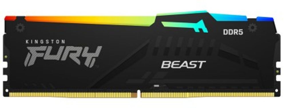 Оперативная память Kingston DDR5 32Gb(2x16Gb) 5200MHz pc-41600 FURY Beast RGB (KF552C40BBAK2-32)