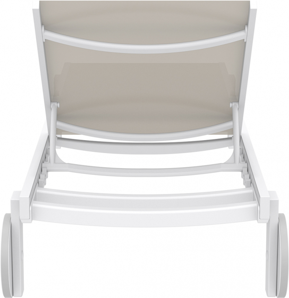 Шезлонг-лежак металлический Siesta Contract Casablanca, белый, бежевый