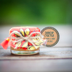 Бонбоньерка с медом на свадьбу, 35 грамм, стиль "Хохлома"