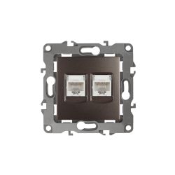 Розетка ЭРА Серия 12 12-3108-13 информационная двойная 2XRJ45 IP20 бронза
