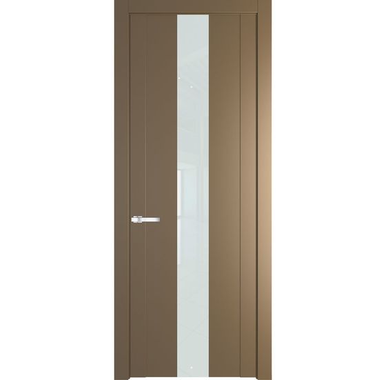 Межкомнатная дверь эмаль Profil Doors 1.9P перламутр золото стекло белый лак