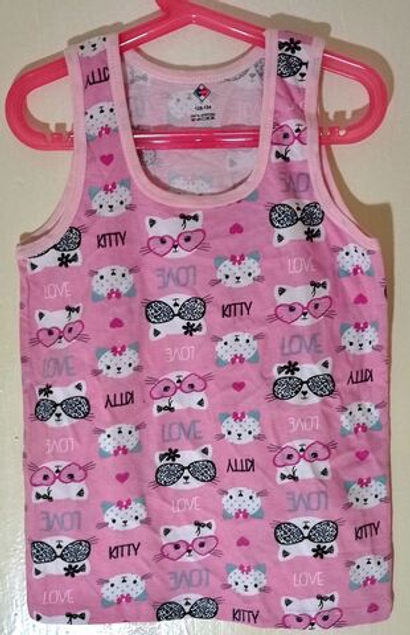 Майка для девочки 8-9 лет, цвет розовый с рисунком