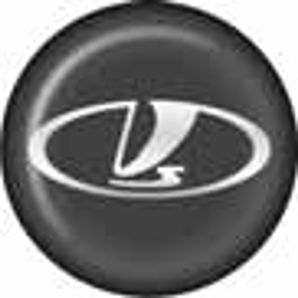 Наклейки  на колпаки D-6см - "Lada" (объемная) голографическая (черный фон) (кт4шт) 02144