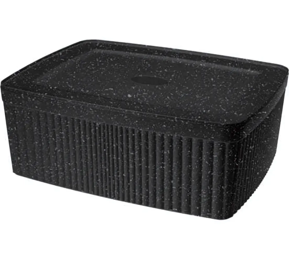 Контейнер для хранения с крышкой «VELVET», черный гранит, 23*15*9 см, 2,5л