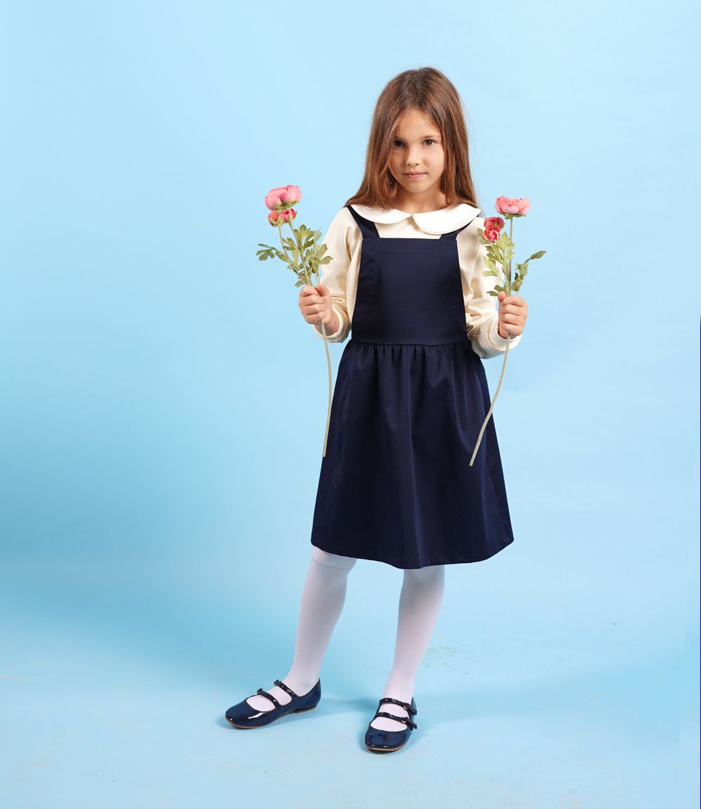 Школьный сарафан темно-синего цвета