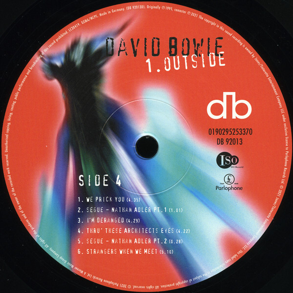 David Bowie / 1. Outside (The Nathan Adler Diaries: A Hyper Cycle)(2LP)