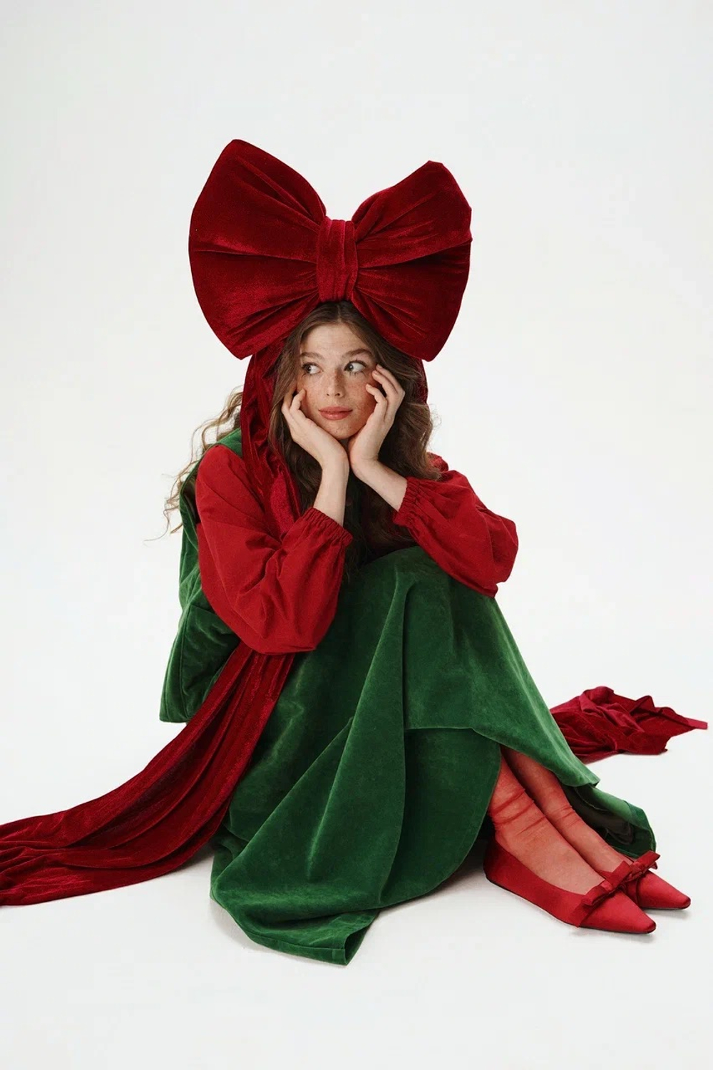 Юбка на кокетке из бархата, "12 месяцев"