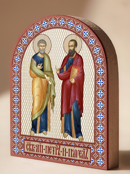 Икона аркой Петр и Павел на дереве: 95 х 120 (Синопсисъ)