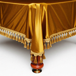 Покрывало на бильярдный стол Монако, 7 футов, шёлк-хамелеон с античными кистями, темное золото