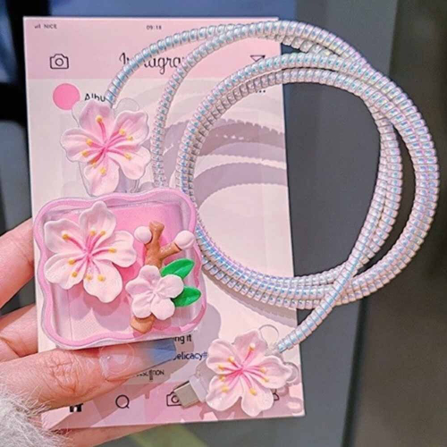 Защитный чехол для зарядного устройства Цветы