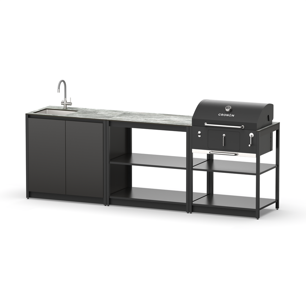 Мангальный комплекс Lounge M-103SB, 2.6 м, черный/серый каспий