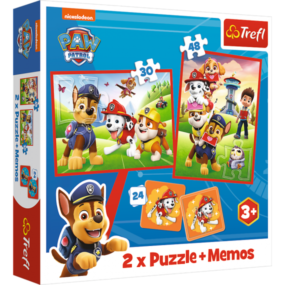 Puzzle - &quot;2in1 + memos&quot; - PAW Patrol team in action / Viacom