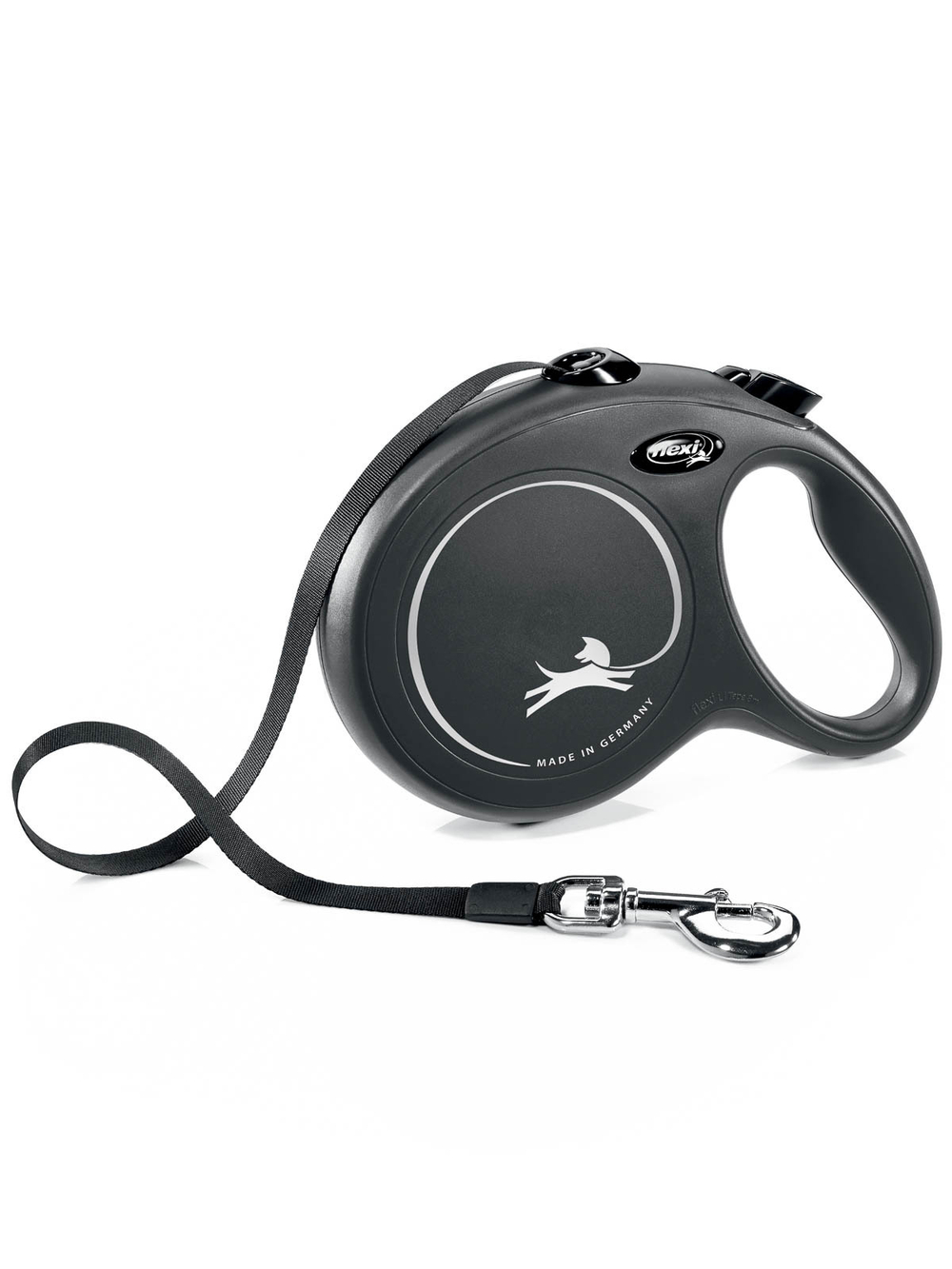 Поводок-рулетка Flexi New Classic L. Лента 8 м. для собак до 50 кг. Черный