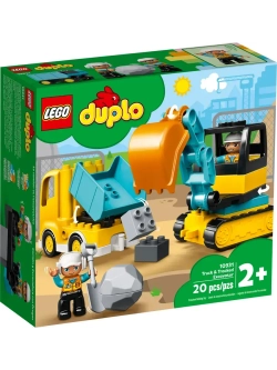 Конструктор лего DUPLO Town Грузовик и гусеничный экскаватор