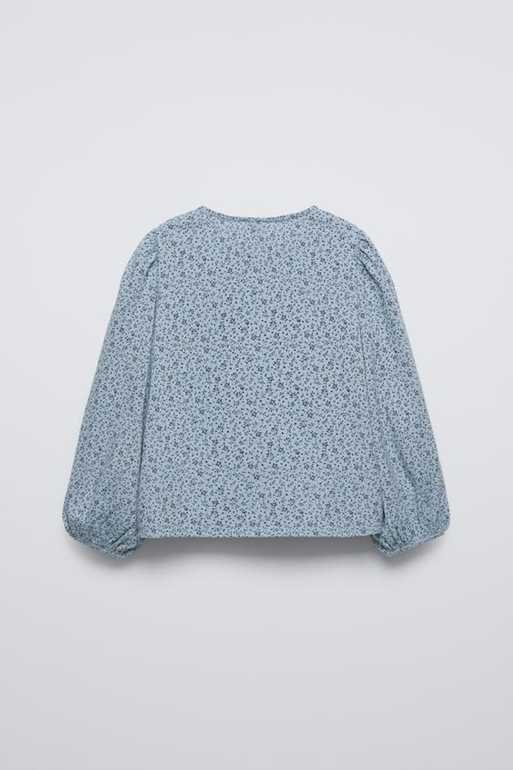 ZARA ЛОНГСЛИВ С ПРИНТОМ И БАНТАМИ, СИНИЙ