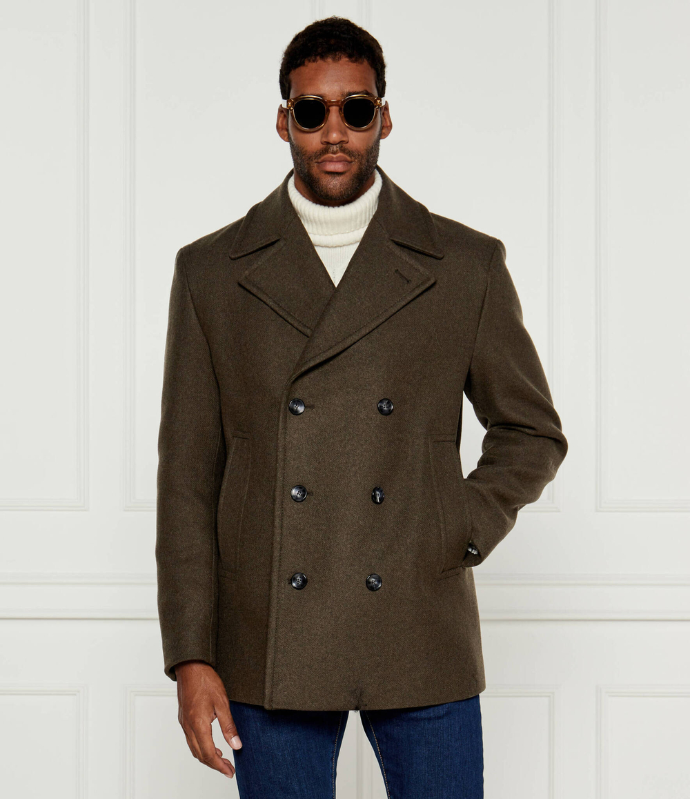 Хлопковое пальто BOSS BLACK - хаки(50527932)