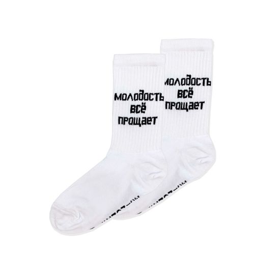 Носки Nicenonice "Молодость всё прощает" (35-40, Белый)
