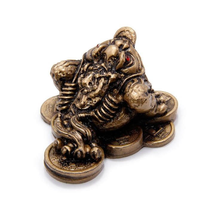 Нэцке Жаба трехлапая стразы Оберег на процветание цвет бронзовый 3x5,5 см