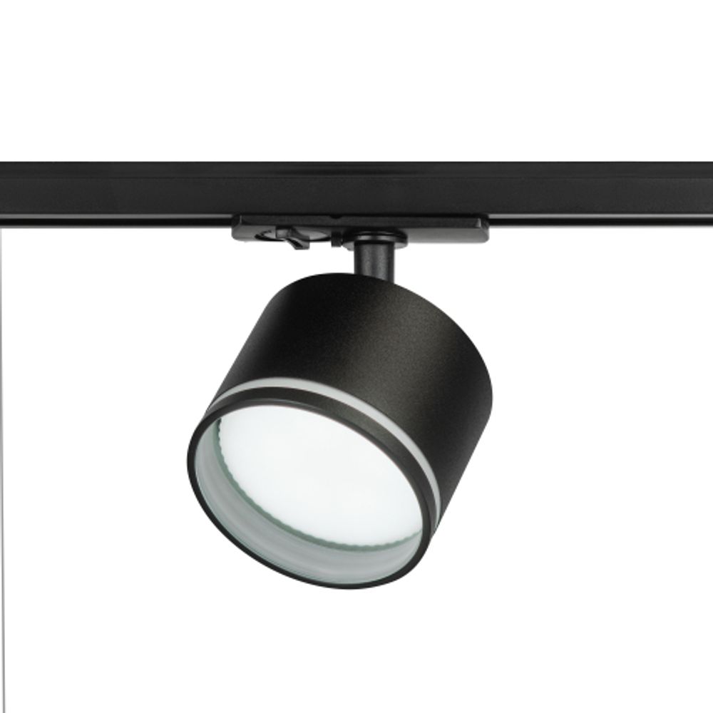 Трековый светильник однофазный ЭРА TR75 - GX53 BK под лампу GX53 c акриловым кольцом, черный.