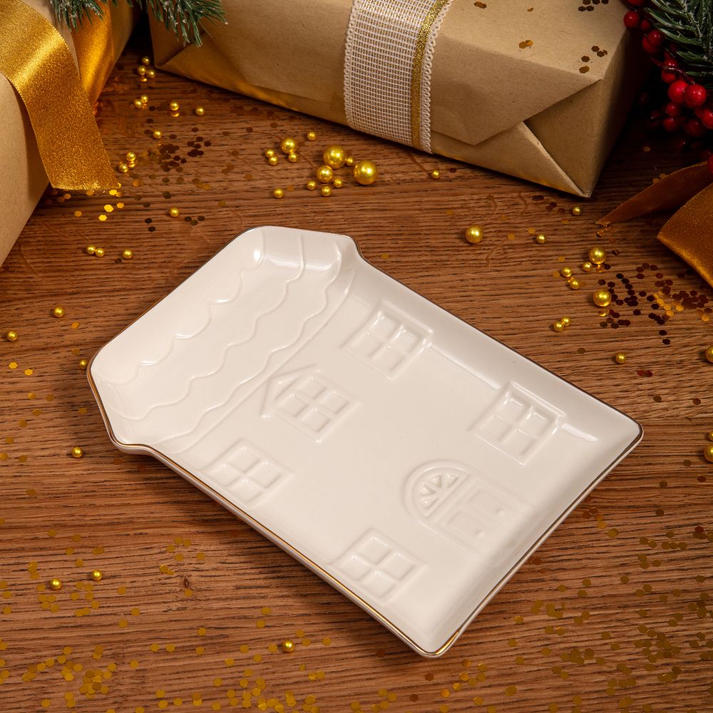 БЛЮДО СЕРВИРОВОЧНОЕ "ДОМИК" 19*14,5*1,8 СМ