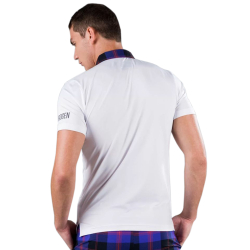 Мужское теннисное поло Hydrogen Tartan Zipped Tech Polo - белый