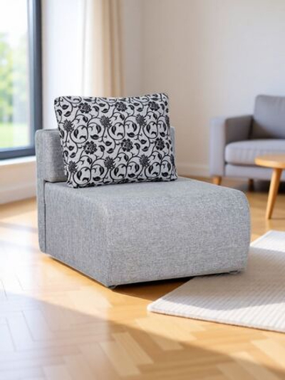 Кресло-кровать Нептун Аслан серый механизм Еврокнижка, спальное место, пенополиуретан (ППУ), ящик для белья, каркас из хвойных пород, для гостиной и студии