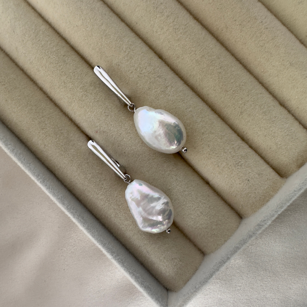 Серьги «Перламутровая Капля» — барочный жемчуг