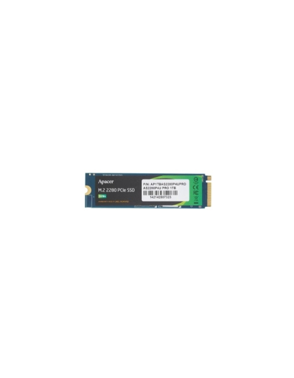 M.2 2280 1TB Apacer AS2280P4U PRO Client SSD AP1TBAS2280P4UPRO-1 PCIe Gen3x4 with NVMe, 3500/3000, IOPS 670/670K, MTBF 1.8M, 3D NAND, DRAM-lessMB, 760TBW, 0,42DWPD, Heat Sink, RTL (919328)