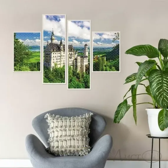 Pazl \ Puzzle ПАЗЛЫ-ИГРА 250+500+500+250 элементов -Замок в горах-