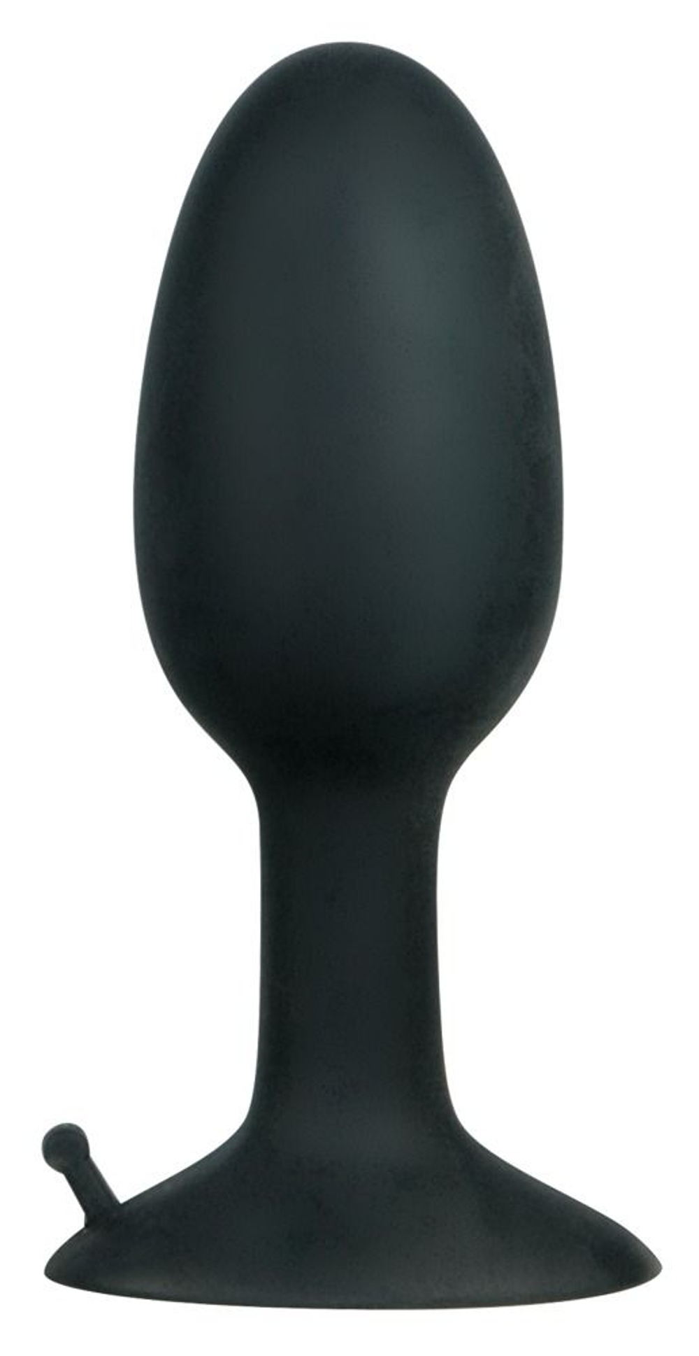 Полая анальная пробка с шариком Small Silicone Plug - 8 см. (Цвет: черный)
