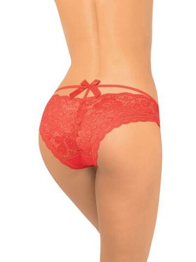 Оригинальные трусики-слипы с атласным бантом сзади (Размер: XL) (Цвет: черный)