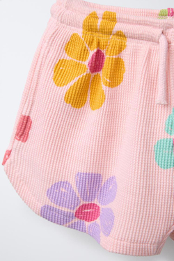 ZARA КОМПЛЕКТ ИЗ ОДНОТОННОЙ ФУТБОЛКИ И ШОРТОВ-БЕРМУДОВ, ПЕРСИКОВЫЙ