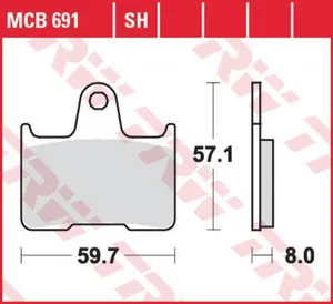 Колодки тормозные дисковые TRW MCB691SH