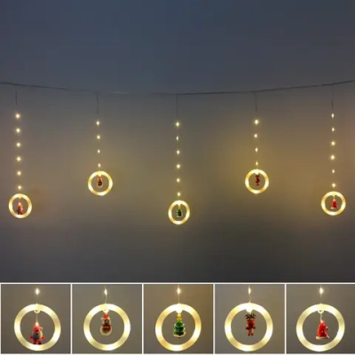 Гирлянда для дома БАХРОМА «С Новым Годом» ш2,5м* в0,45/0,65м 110 ламп LED, прозрачн.пров, 8 режимов, IP-20, Теплый белый (возможность соединения)