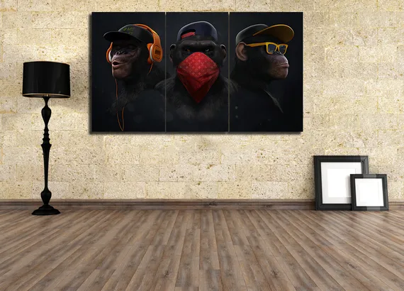 Модульная картина "Современные обезьяны"