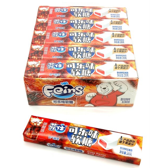 Конфета жевательная Feins с начинкой Кола, 28 гр