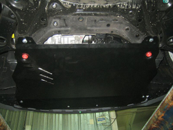 Защита картера двигателя, КПП (2 мм, сталь) для Hyundai Sonata 2010-2014 (V = 2.0; 2.4), Hyundai Grandeur 2011-2016 (V = 3.0 AT) Sheriff.10.1923