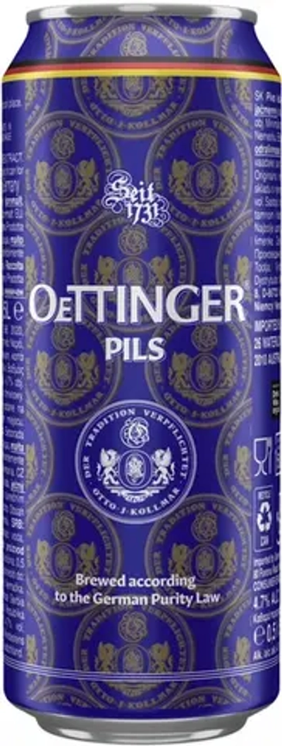 Пиво Оттингер Пилс / Oettinger Pils 0.5 - банка