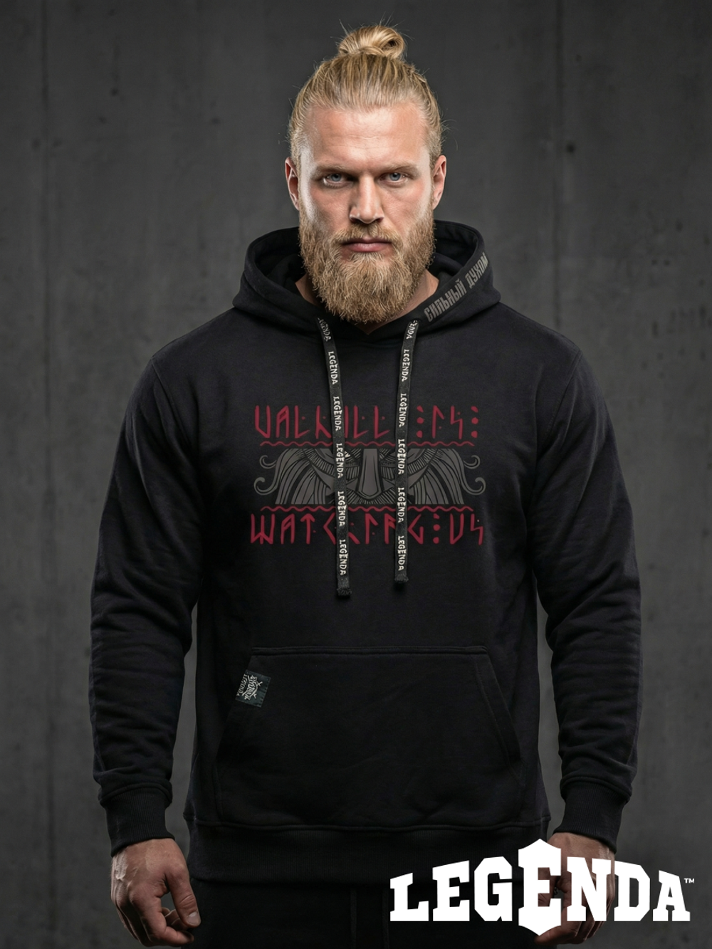 Толстовка с капюшоном и карманом кенгуру мужская LEGENDA Вальхалла