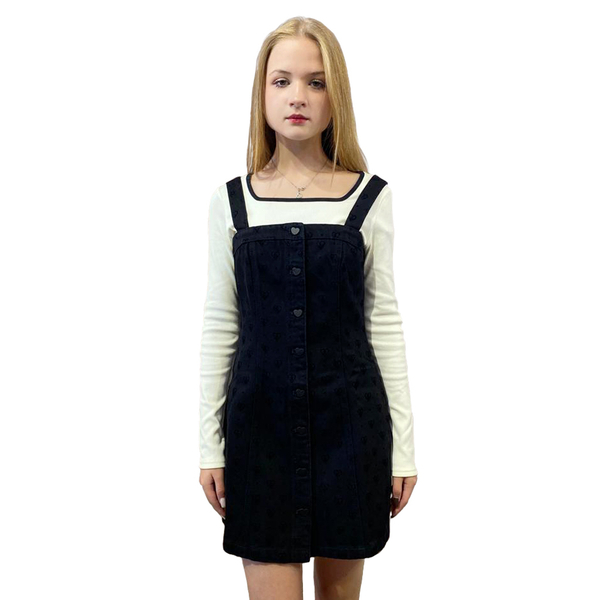 Платье / Сарафан из джинса с сердечками