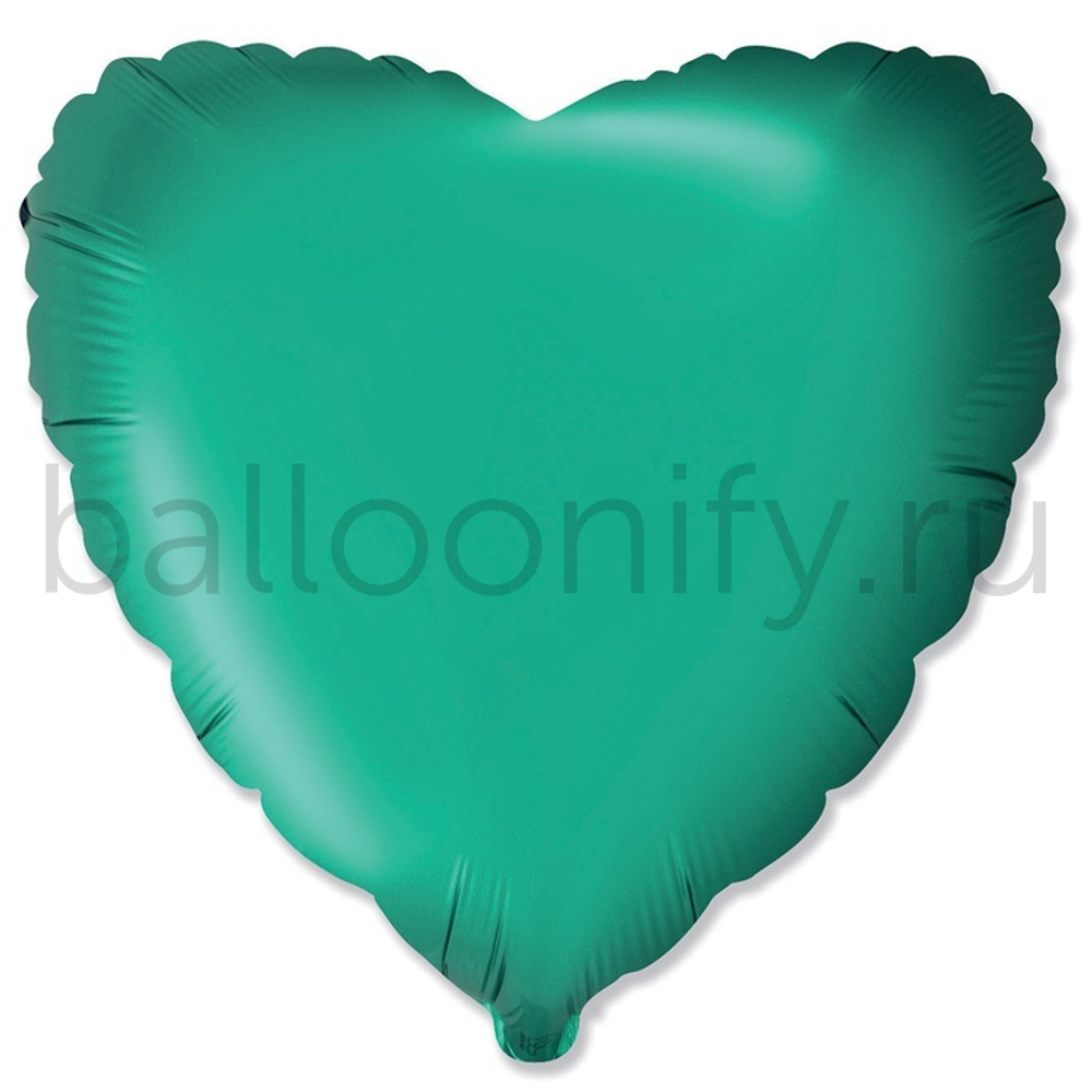 Фольгированная фигура, сердце, 18"/46СМ Сатин Green