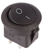 Клавиша-кнопка Круглая 1пол 250V 6А (2с) ON-OFF черная REXANT 362550