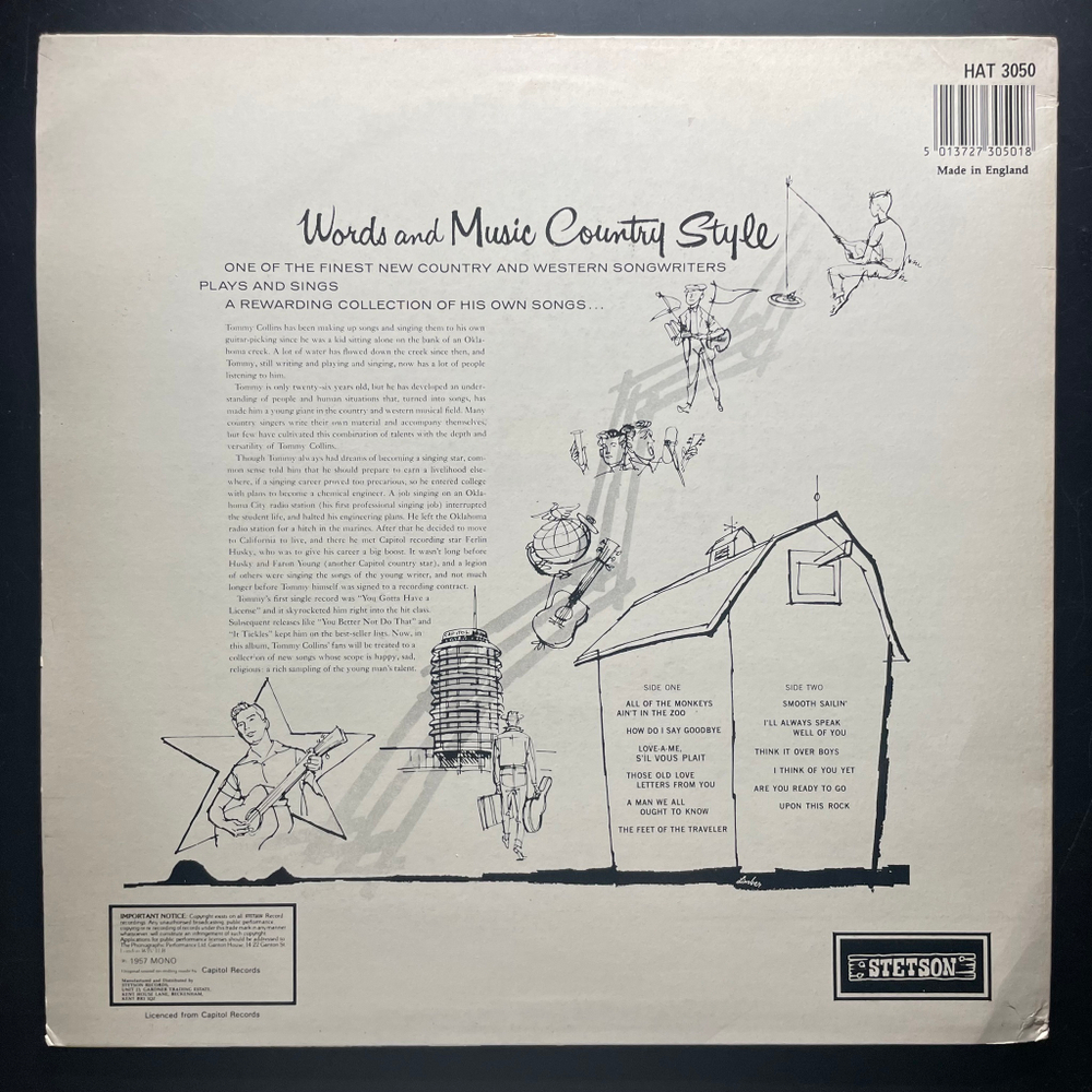 Tommy Collins ‎– Words And Music Country Style (Англия)